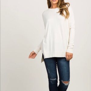Ivory Knit Dolman Sleeve Top